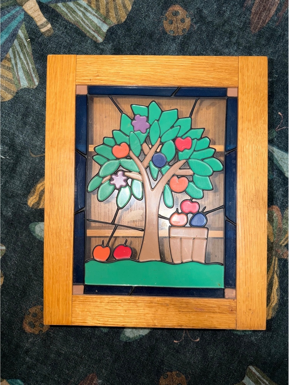 Wooden Colored Glass Spice Cabinet